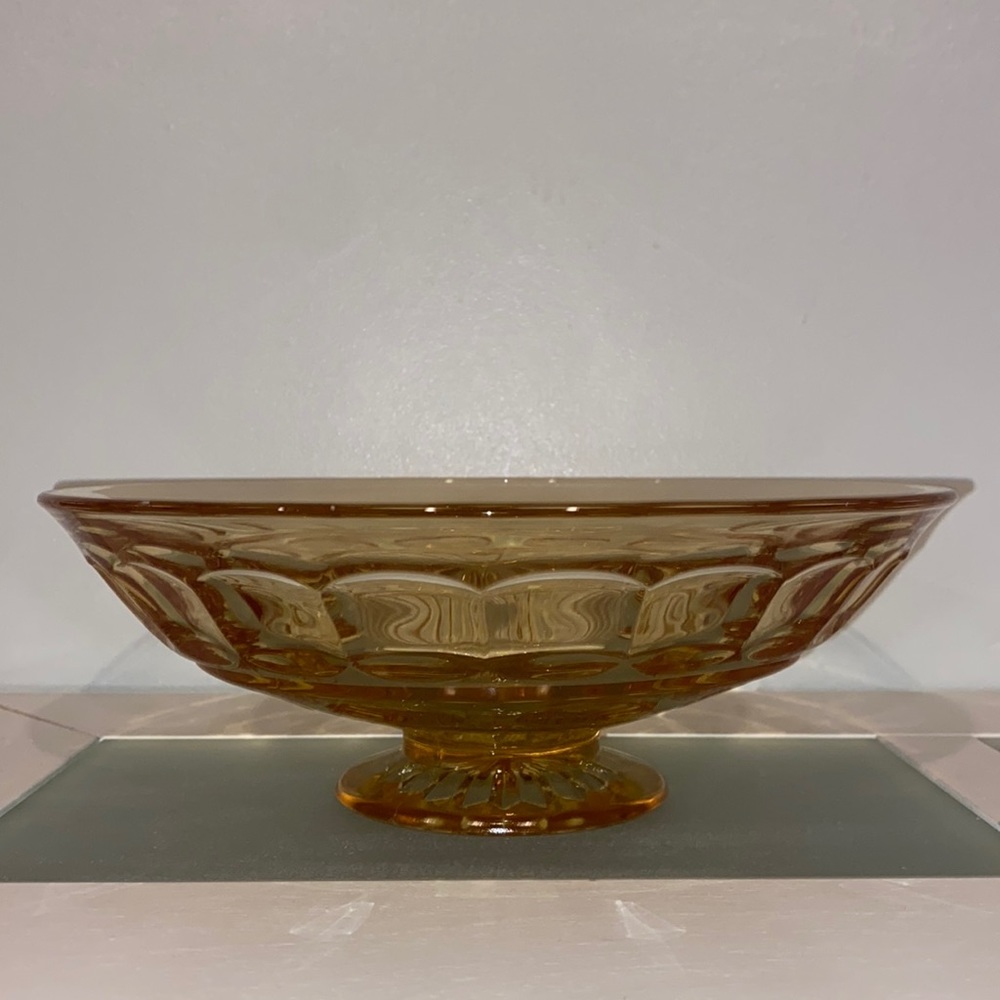 Vintage Imperial Glass of Ohio Amber Footed Pedestal Bowl